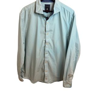 Thaddeus |  Men's Light Blue Casual Button Down Shirt with Reinforced Elbows